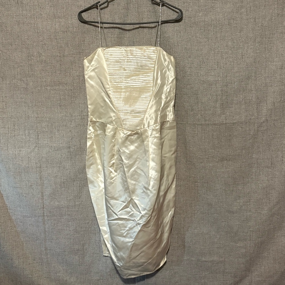 Vintage Gunne Sax by Jessica McClintock Satin Rhinestone Strap Dress